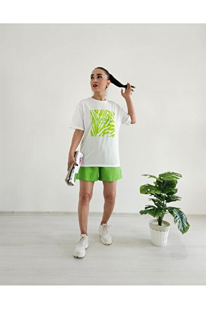 Altı Üstü Butik Joyful T-Shirt με σχέδιο Zebra - Πράσινο