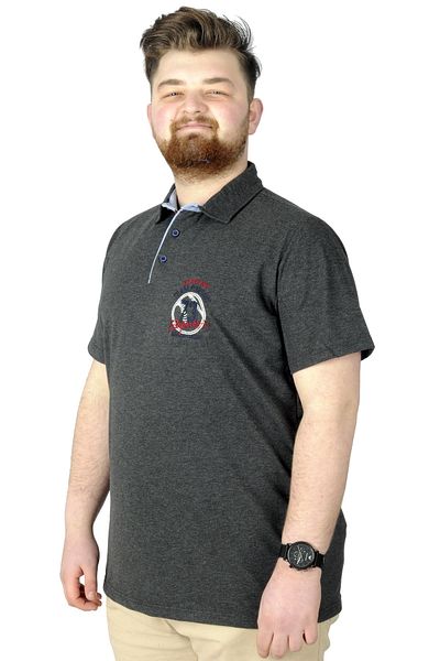 ModeXL Μπλουζάκι Mode XL Plus Size Polo 73 22332 Ανθρακί