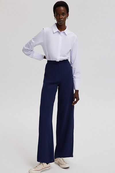 Touché Privé Wide Leg Crepe Trousers