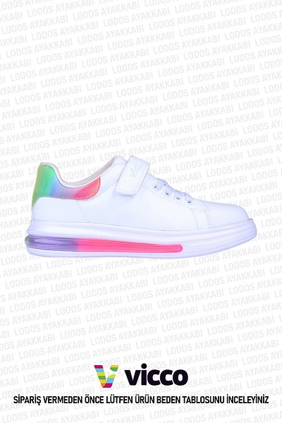 Vicco Blair Model Orthopedic Girl's Sports Shoes - White/Fuchsia Sneaker
