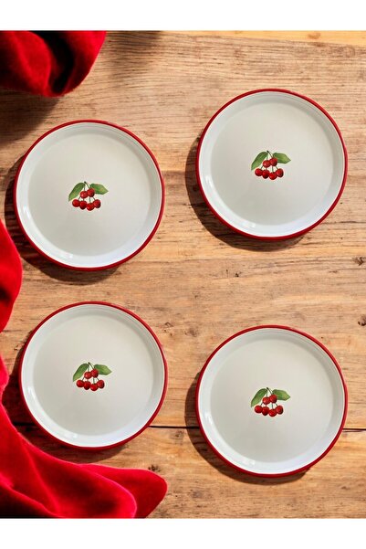 EMAYE TEZGAHI 4 adet Servis tabağı 24 CM, Meze Tabağı, Çeyizlik Emaye Pizza ,...