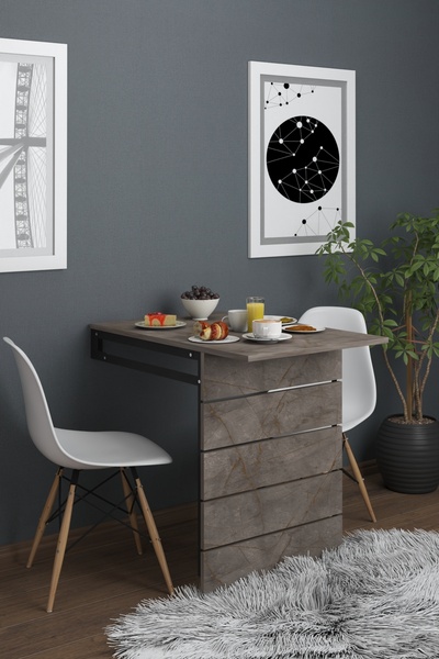 moka park avm Duvara Monte Katlanır Dikdörtgen 2 Kişilik Mutfak Masası Pratik...