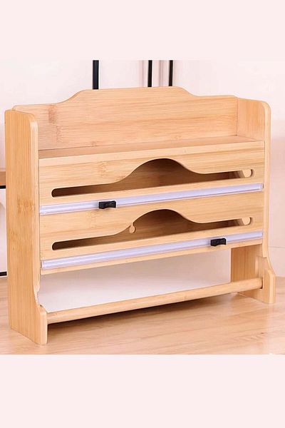 SepetçiBaba Bamboo Stretch and Foil Cutter Paper Towel Holder Bamboo Stretch Cutter - 11