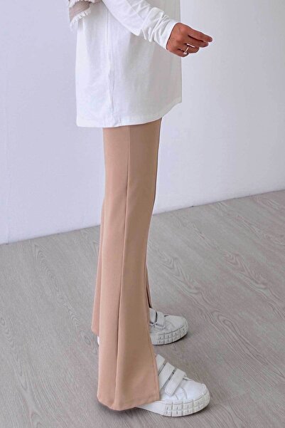 Ka Hijab Slit Detail Hijab Trousers - Camel