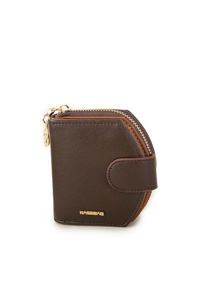 Nas Bag Дамски многофункционален портфейл, кафяв, черен