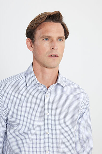 ALTINYILDIZ CLASSICS Βαμβακερό πουκάμισο Oxford Slim Fit Slim Fit Classic Collar Dobby White Mint