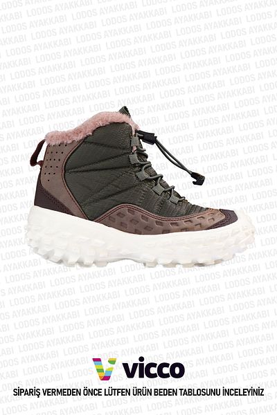 Vicco Tiger Model Furry Lightweight Orthopedic Boy's Khaki Snow Boots