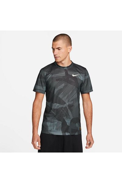 Nike Camo Print Training Dri Fit Men's Black Round Neck T-Shirt