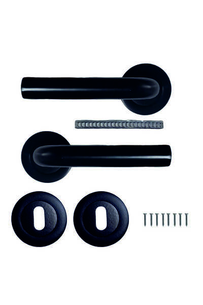 Seas Door Mâner de ușă cu rozetă neagră Cameră - Mâner de ușă interioară - Mâ...