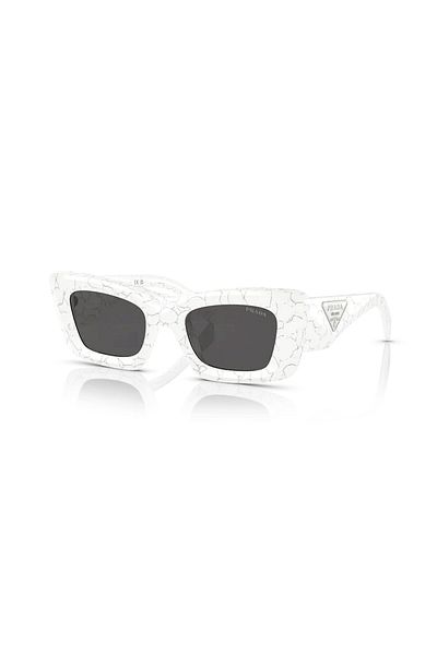 Prada Spr 13zs 17d5s0 50 Damen-Sonnenbrille mit Cat-Eye-Motiv und weißem Knochen