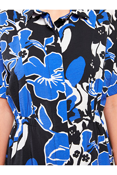 LC Waikiki Rochie cămașă de damă cu mânecă scurtă florală