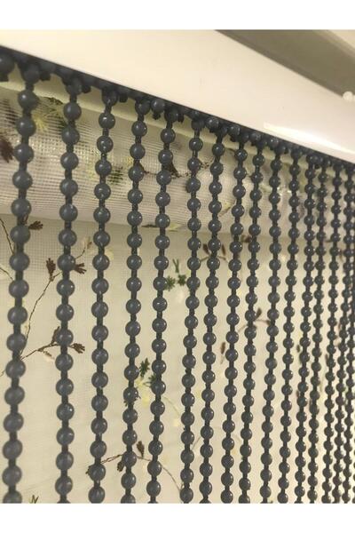 özdeğer home 90x180 Antrasit 1cm Aralık Kapı Perdesi Zincir Perde Boncuklu Perde Ahşap Kapı Perdesi Sineklik