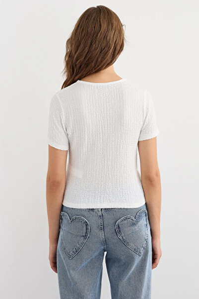 Hiccup Κοντομάνικη μπλούζα με λεπτομέρεια δεμένη