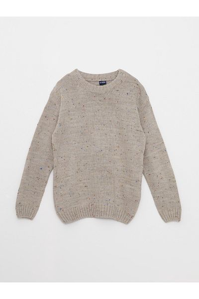 LC Waikiki Crew Neck Patterned Long Sleeve Boy's Knitwear Sweater