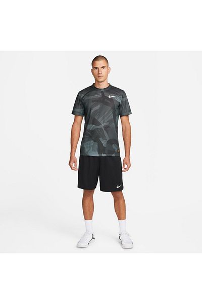 Nike Camo Print Training Dri Fit Men's Black Round Neck T-Shirt