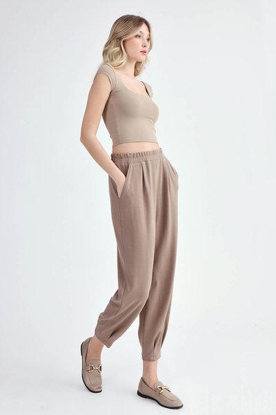 Vitrin Modal Fabric Pleated Trousers