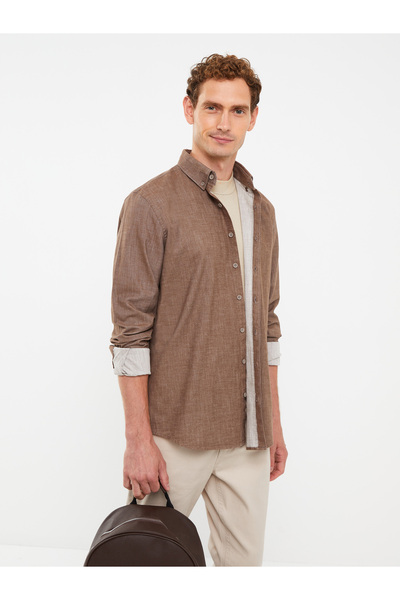 LC Waikiki Regular Fit Long Sleeve Gabardine Men's Shirt