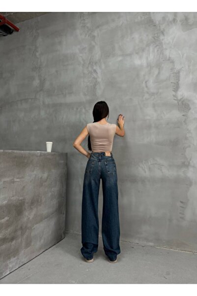 Borceelle Blugi Indigo cu picioare late - Ballon Fit