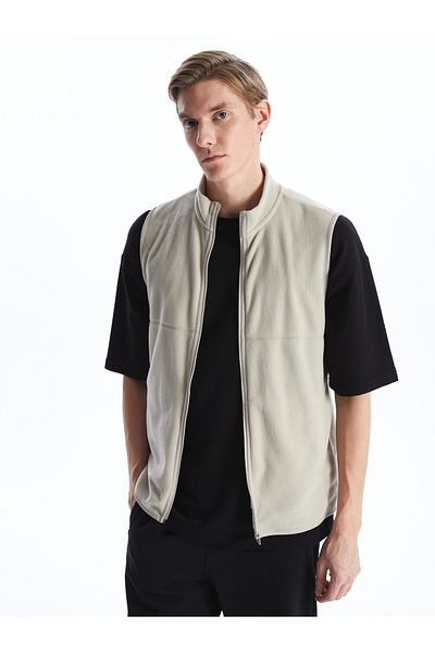 LC Waikiki Comfortable Fit Stand Collar Fleece Men's Vest