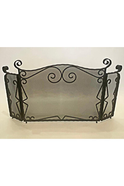 Şömine Aksesuarcısı Siyah Kanatlı Dekoratif Ferforje Siperlik , Şömine Siperliği