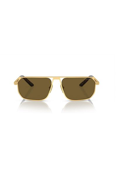 Prada Pr A53S 1Bk01T 59 Men's Geometric Gold Metal Sunglasses