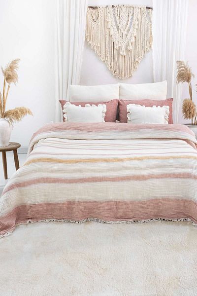 Meet MyNatural Double Sided Cotton Muslin Double Bedspread