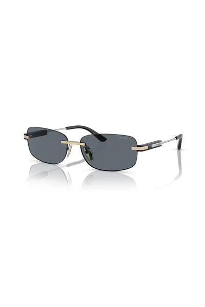 Prada Pr 68Zs Zvn09T 60 Men's Geometric Gold Metal Rimless Sunglasses
