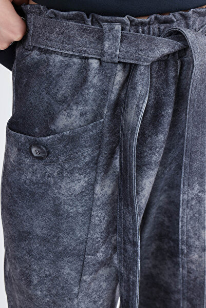 Vitrin Beli Kuşaklı Cepli Pantolon