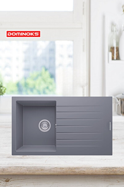 Dominoks DOMİNOKS NİL 86 GRİ 50X86 TEZGAH ÜSTÜ GRANİT EVYE