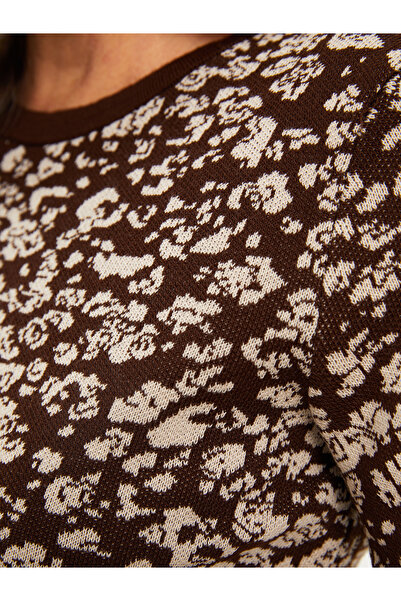 LC Waikiki Dámský pletený svetr s dlouhým rukávem se vzorem Crew Neck