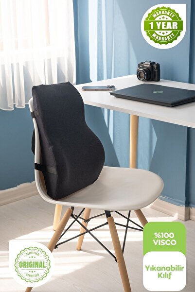 Viscomina Orthopedic Waist Cushion Visco Back Cushion Office, home, vehicle Waist Support Cushion Black Color