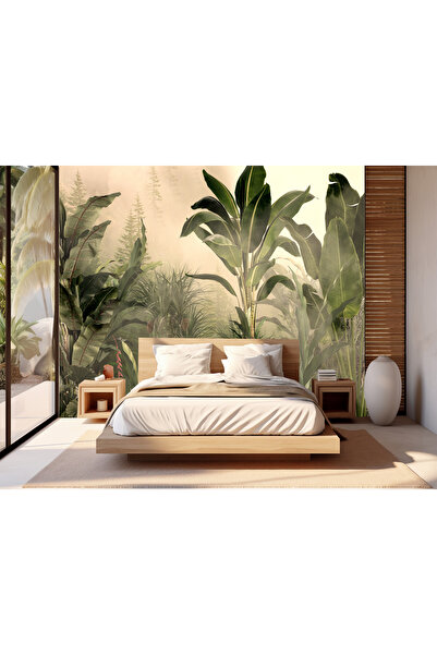 umut gergi tavan ESKİTME PALMİYE TEMALI TEK PARÇA DUVAR KAĞIDI