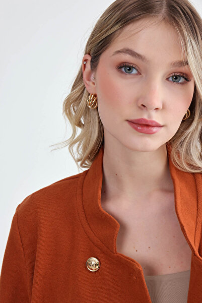 Vitrin Gold Buttoned Knitwear Jacket