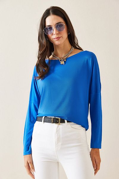 XHAN Saks Boat Neck Viscose Blouse 5Kxk2-49021-15