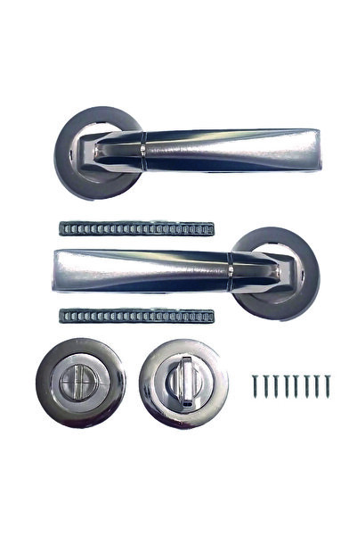 Seas Door Mâner de ușă din satin rozetă Cameră (WC) - Mâner de ușă interioară...