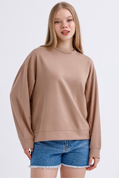 MD trend Γυναικείο φούτερ με λαιμόκοψη Basic Oversize Modal