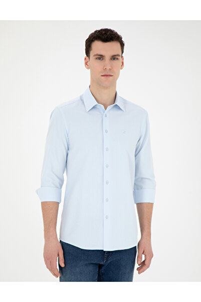 Pierre Cardin Світло-блакитна сорочка вузького крою з довгими рукавами 502755...