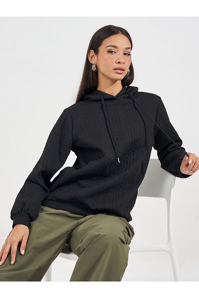 Styli Oversized Regular Length Textured Hoodie