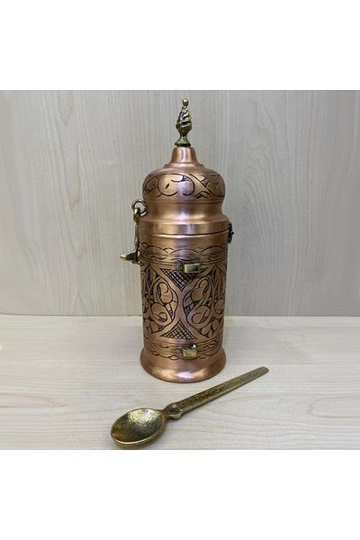EFEMİR Skoç Antique - Embroidered Copper Coffee Box