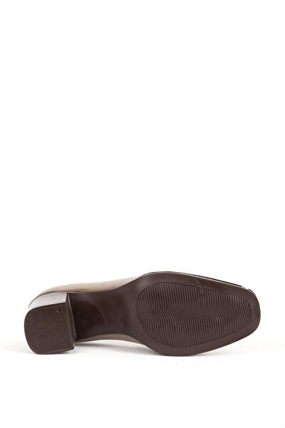 Dericlub High Heeled Women's Shoes - Blunt Toe, Real Leather, Mink 44274