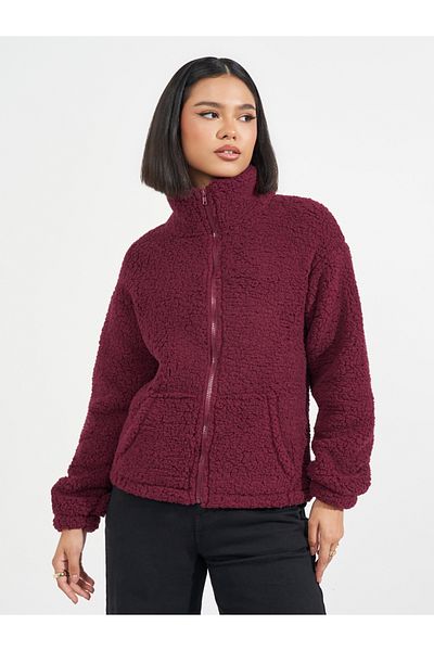 Styli Regular Fit Regular Length Faux Fur Bomber Jacket