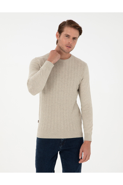 Pierre Cardin Kum Melanj Slim Fit Bisiklet Yaka Triko Kazak 50300499-VR123