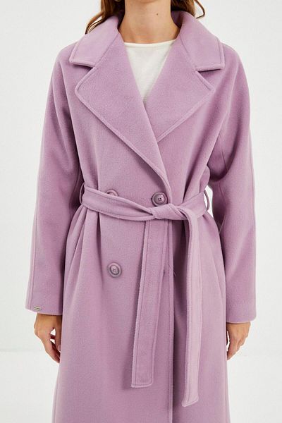 Zühre Double Breasted Collar Stamp Lilac Coat 12822