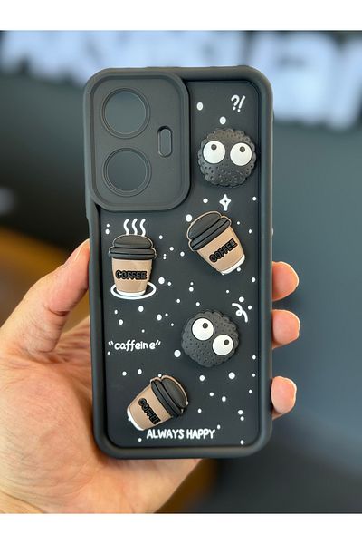 Fibaks جراب متوافق مع Realme C55 مصمم بنمط حماية الكاميرا، غطاء سيليكون ناعم باللون الأسود