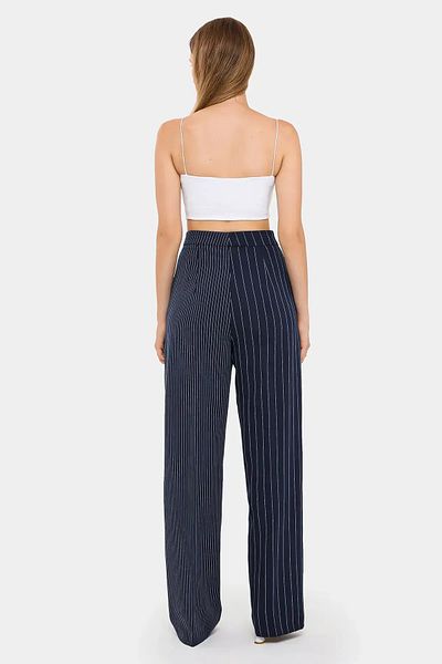 Hiccup Pantaloni drepti cu talie înaltă în dungi