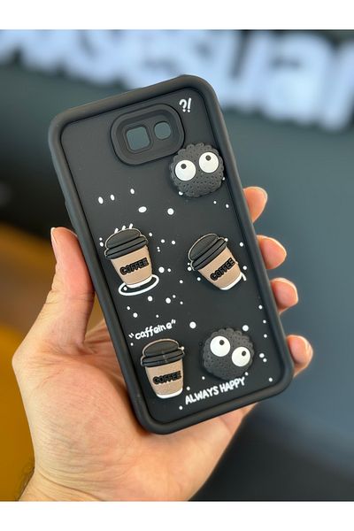 Fibaks جراب لهاتف Galaxy J7 Prime بتصميم نمط حماية للكاميرا، غطاء سيليكون ناعم باللون الأسود