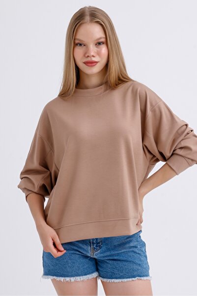 MD trend Γυναικείο φούτερ με λαιμόκοψη Basic Oversize Modal