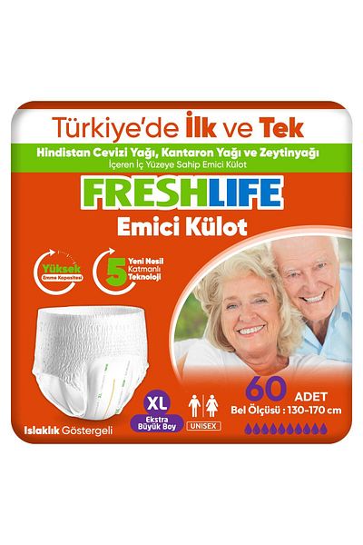 Freshlife Xlarge Absorbent Panties 2 Packs of 30 (60 Pcs)
