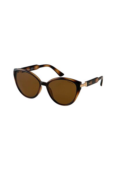 Despada Ds 2192 C2 59 Women's Polarized Cat Eye Brown Bone Sunglasses