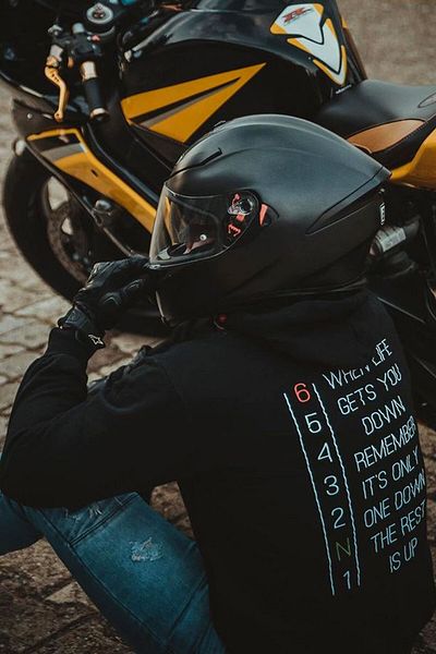 WİDİ Motorcycle Motorcycle Back Printed 1n23456 Hanorac negru, 100% bumbac, cu potrivire normală